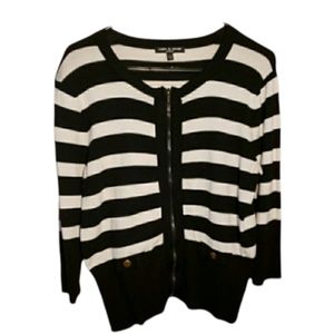 Cable & Gauge Womens PL Black & White Sweater